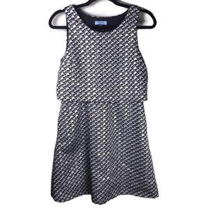 Cynthia Rowley Metallic Geometric Overlay Sleeveless Pocket Dress Size 6